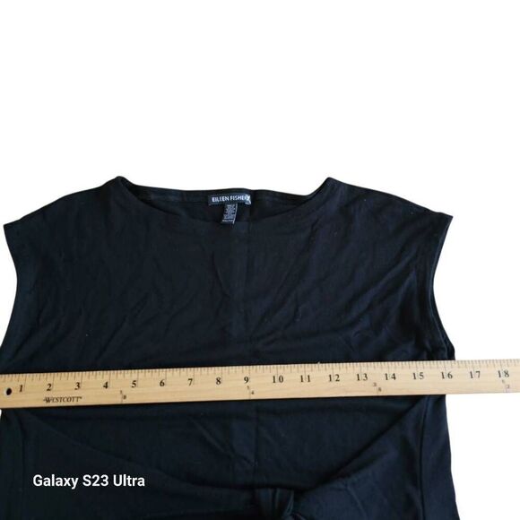 Eileen fisher black tie front maxi dress Sz XXS stretch - Picture 4 of 7